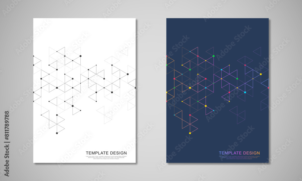 Wall mural abstract covers and brochures with geometric backgrounds of polygon shape patterns