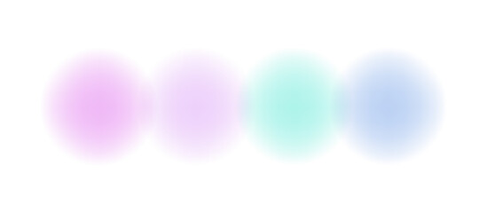 Set Abstract Pastel circle watercolor background. Gradient background, circles, vector watercolor holographic blur. Abstract color gradient blend mesh.Soft color gradient blend mesh blur glow circles