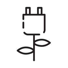 Bio Energy Power Line Icon