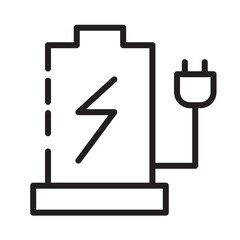 Battery Power Charge Line Icon