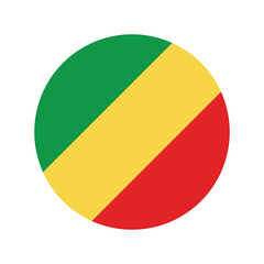 National Flag of Republic of the Congo. Republic of the Congo Flag. Republic of the Congo Round flag.
