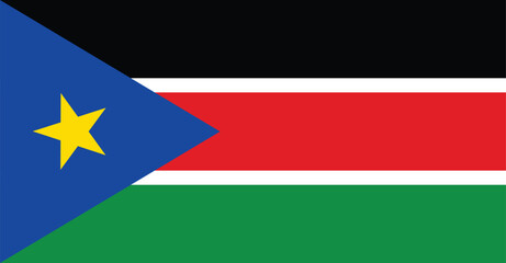 National Flag of South Sudan. South Sudan Flag. 
