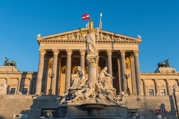 Austrian parliament building in Vienna, Austria