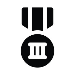 Simple Bronze Medal solid icon. The icon can be used for websites, print templates, presentation templates, illustrations, etc	