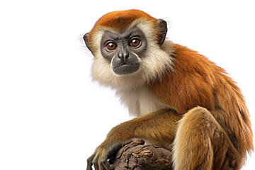 Obraz premium Madidi titi monkey on a white background. Wildlife Animals. Illustration, Generative AI.