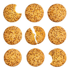 Set of delicious oatmeal cookies, cut out