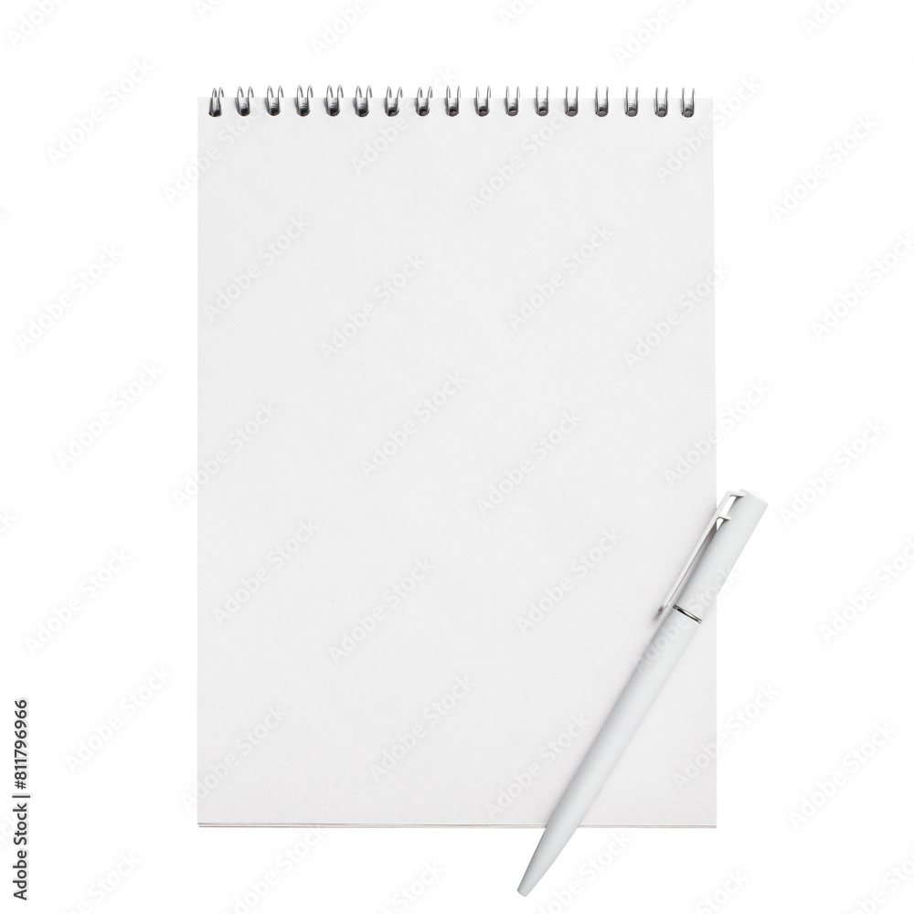 Poster Blank notepad with a pen, cut out