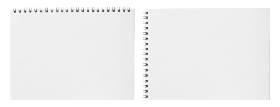 Set of blank albums, cut out