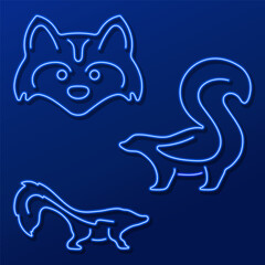 skunk neon sign, modern glowing banner design, colorful modern design trend. Vector illustration.