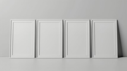 Grey plain background with 4 white mockups