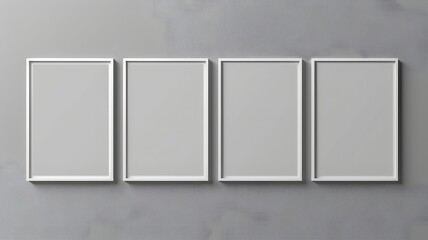 Grey plain background with 4 white mockups