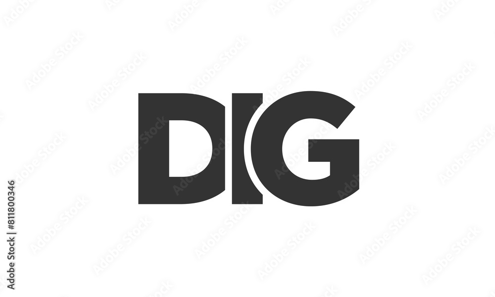 Fototapete dig logo design template with strong and modern bold text. initial based vector logotype featuring s