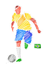 Agile football player dominating the ball