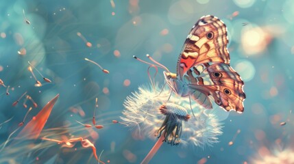 A Butterfly on a Dandelion