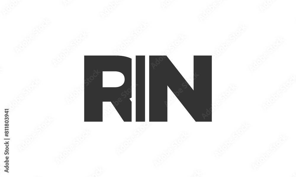 Fototapete RIN logo design template with strong and modern bold text. Initial based vector logotype featuring simple and minimal typography. Trendy company identity.