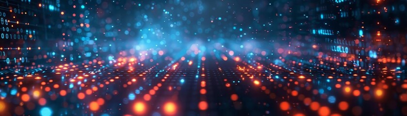 Smart city and communication network concept 5G IoT Internet of Things Telecommunication, dark blues lights