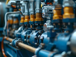 Close up View of Powerful Hydraulic Machinery Delivering Industrial Efficiency