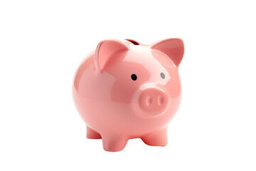 The image is a 3D rendering of a pink piggy bank