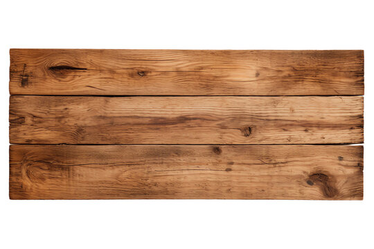 The image shows a rustic wooden table with a dark brown stain