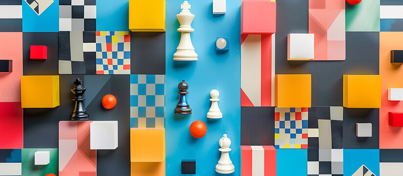 concept of board games. Dice, chips and cards on a background long banner