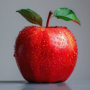Photo of a apple fruite with grey background