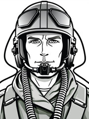 Figure of fighter pilot with his clothing-