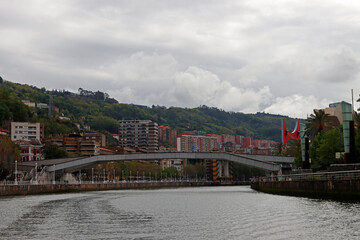 Urban environment in the riverside of Bilbao, Spain