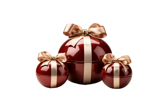Round Gift Boxes isolated on transparent background.