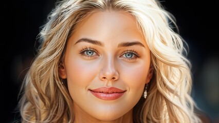 Naklejka premium portrait of a woman, American Model, Generative AI