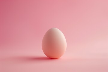 A pink background with a white egg on it