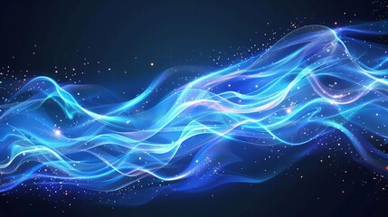 Air flow set of vector elements on a white background Abstract light effect blowing from an air conditioner