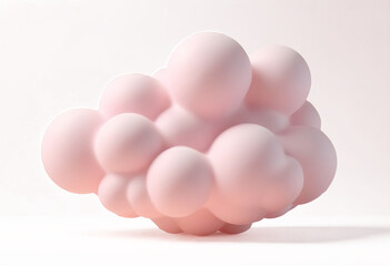 A cluster of soft, fluffy pink balloons against a dark background