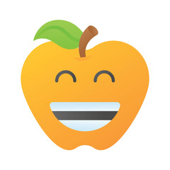 Enthusiastic emoji icon, happy face vector design