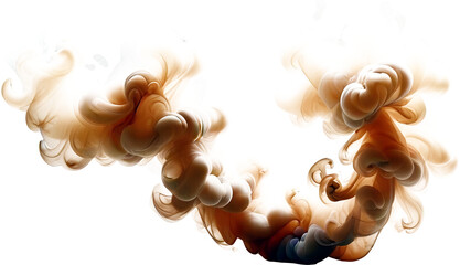 Swirling orange and black smoke against a dark background