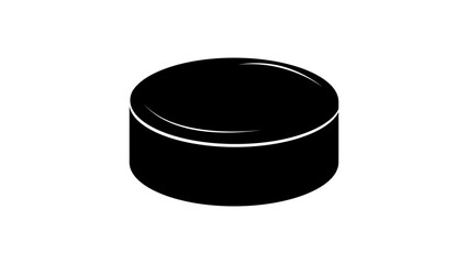 Ice Hockey Puck , black isolated silhouette