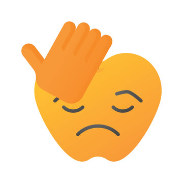 Get this amazing icon of facepalm emoji, sad expressions emoji