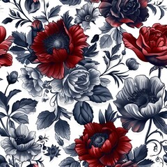 Elegant Floral Pattern with Luxurious Blooms