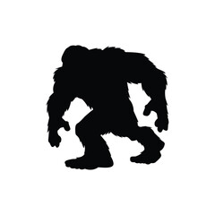 Bigfoot silhouette, Sasquatch silhouette eps vector illustration