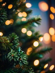 Holiday Evergreen, Background adorned with a Christmas tree, symbolizing seasonal joy.