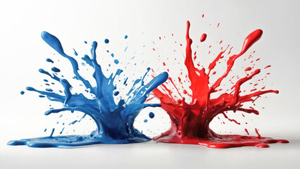 blue and red paint splashes