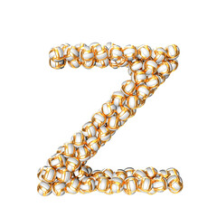 Obraz premium Symbol made of golden volleyballs. letter z