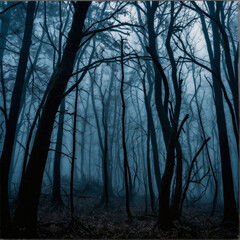 Obraz premium trees in the fog