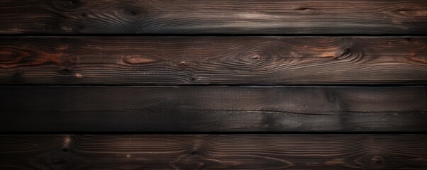 Naklejka premium Rich Textures: Charred Wood Planks with Unique Grain and Dark Tones Banner