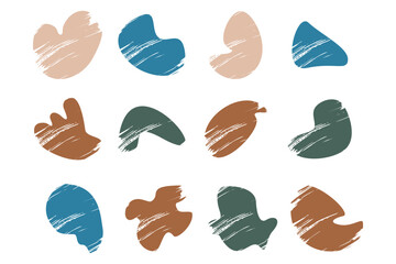 Grunge Blobs Fluid Shapes pictogram symbol visual illustration Set.