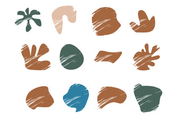 Grunge Blobs Fluid Shapes pictogram symbol visual illustration Set.