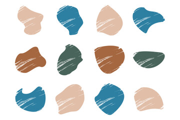 Grunge Blobs Fluid Shapes pictogram symbol visual illustration Set.
