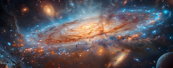 Captivating Cosmic Canvas A Stunning Intergalactic Tapestry of Galaxies Stars and Nebulae