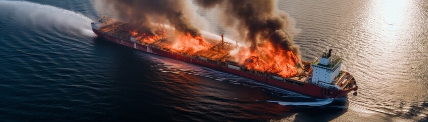 Ship Fire at sea
