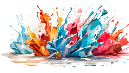 colorful paint splashes