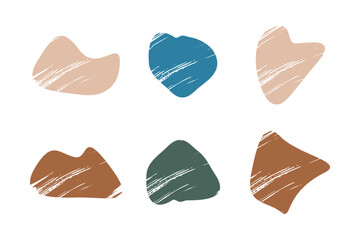 Grunge Blobs Fluid Shapes pictogram symbol visual illustration Set.